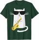 Funny Cat Playing Saxophone For Jazz Musician Saxophonist T-Shirt - T-Shirt | Forest