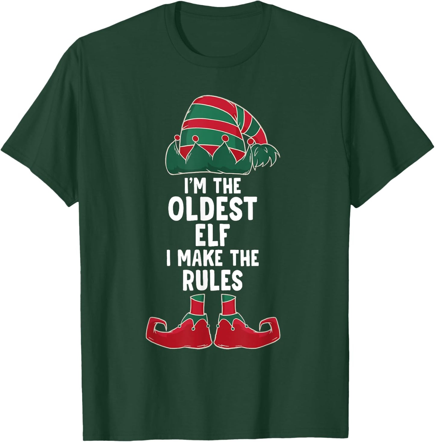 Oldest Sister & Brother Funny Christmas Elf Sibling T-Shirt - T-Shirt | Forest