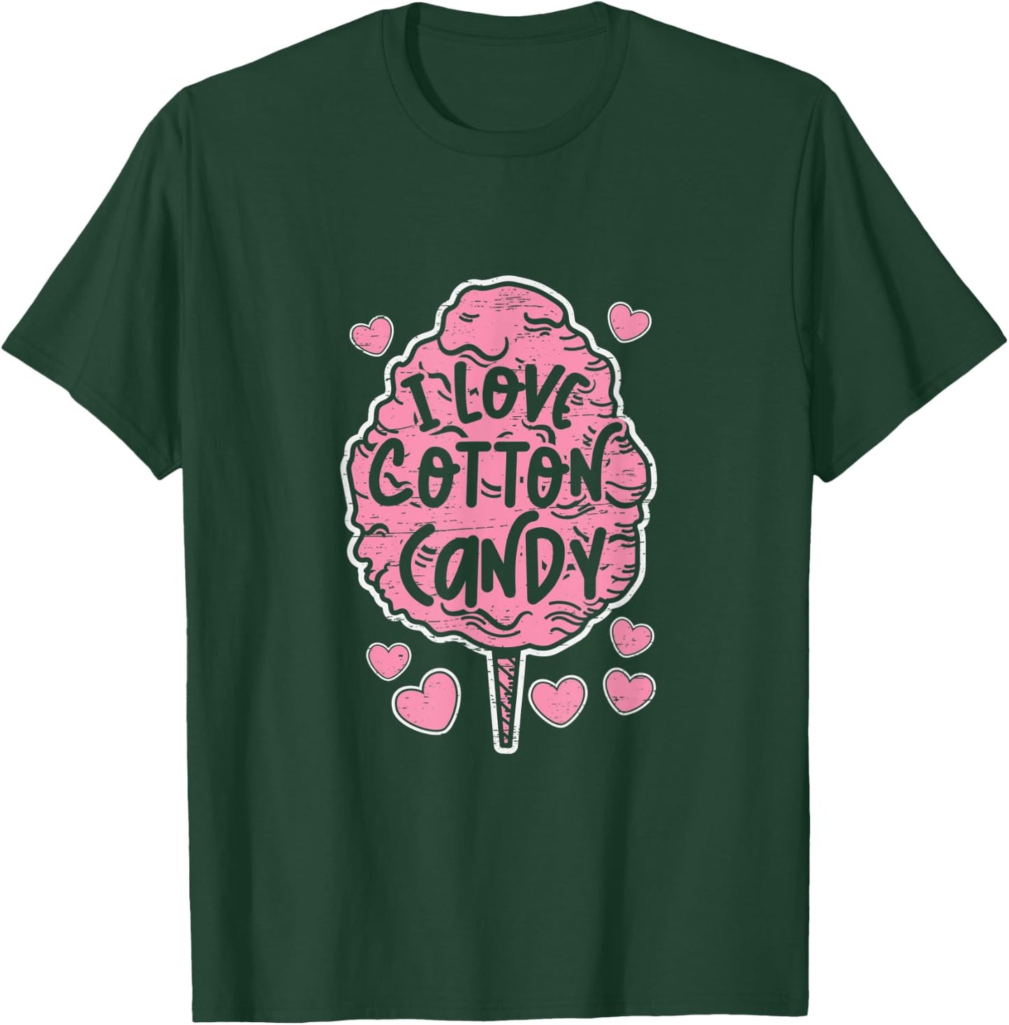 I Love Cotton Candy Stick Cone Fairy Floss T-Shirt - T-Shirt | Forest