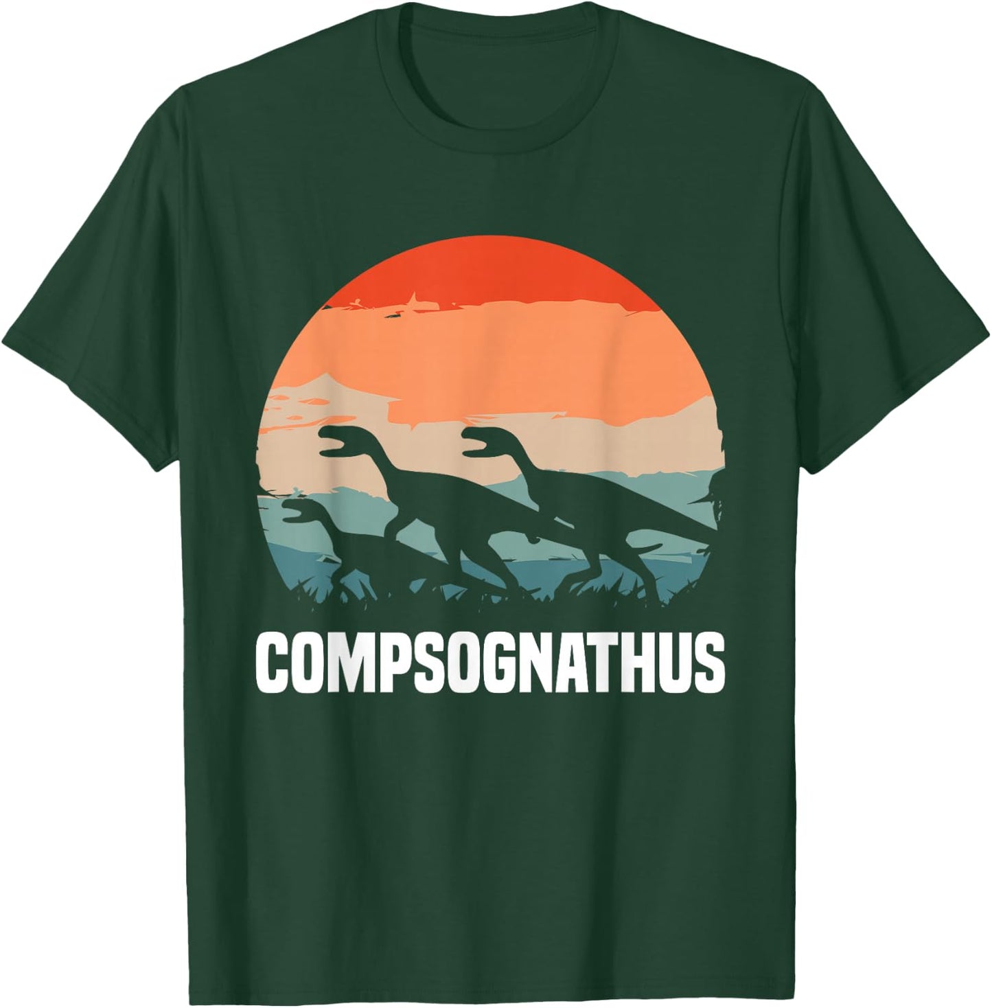 Retro Vintage Compsognathus Dinosaur Lovers T-Shirt - T-Shirt | Forest