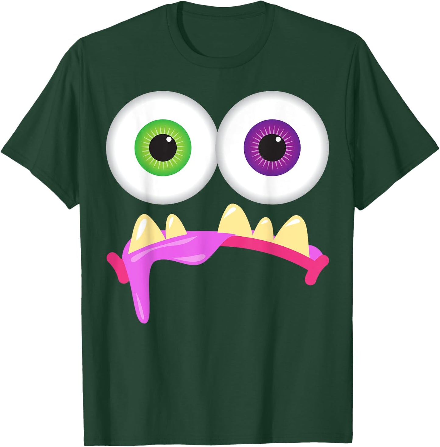 Cute Monster Face Men's Women's Goofy Costume Halloween T-Shirt - T-Shirt | Forest