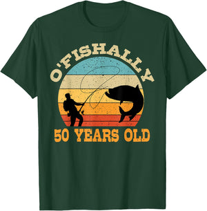 O'Fishally 50 Years Old Fishing Birthday Theme Party 50th T-Shirt - T-Shirt | Forest