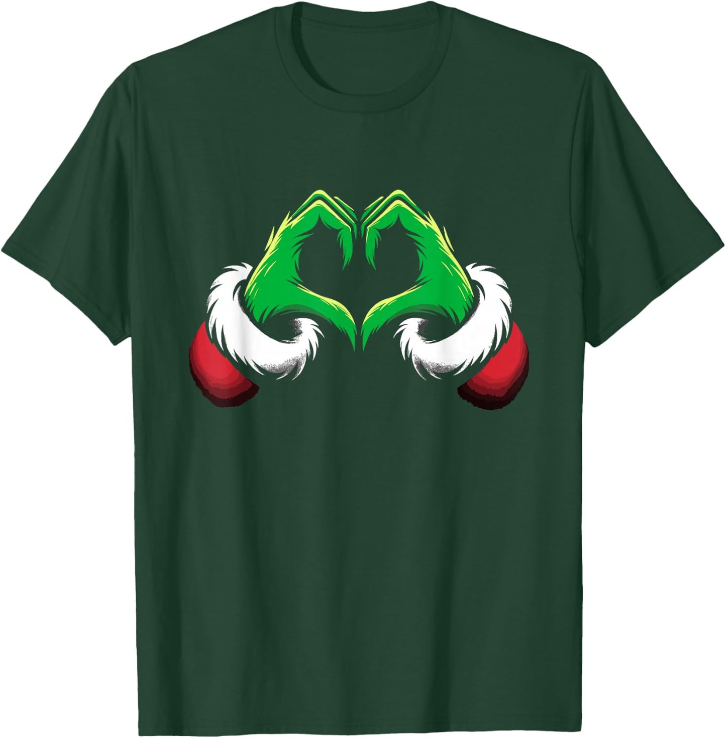 Funny Elf Heart Hands Love Christmas T-Shirt - T-Shirt | Forest