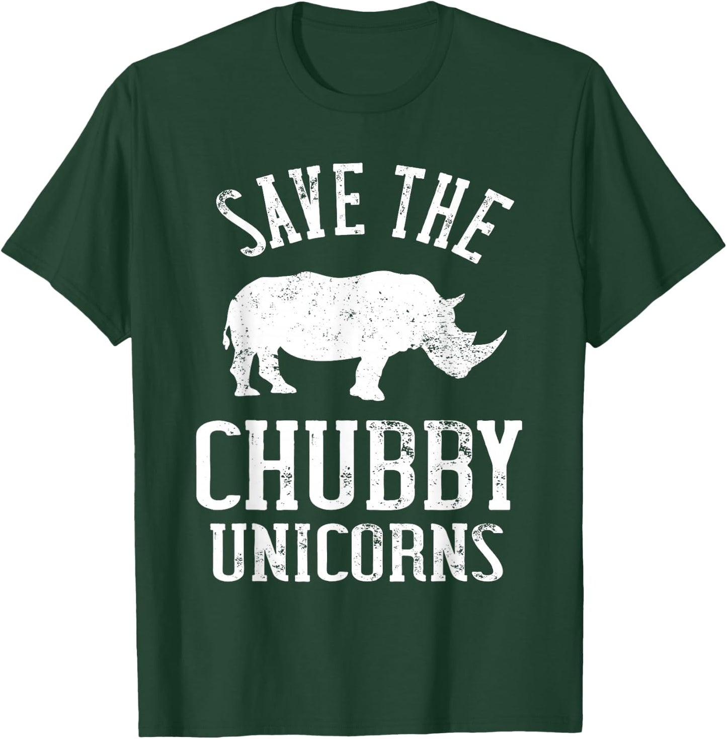 Save The Chubby Unicorns Animal Rights Rhinoceros Rhino T-Shirt - T-Shirt | Forest