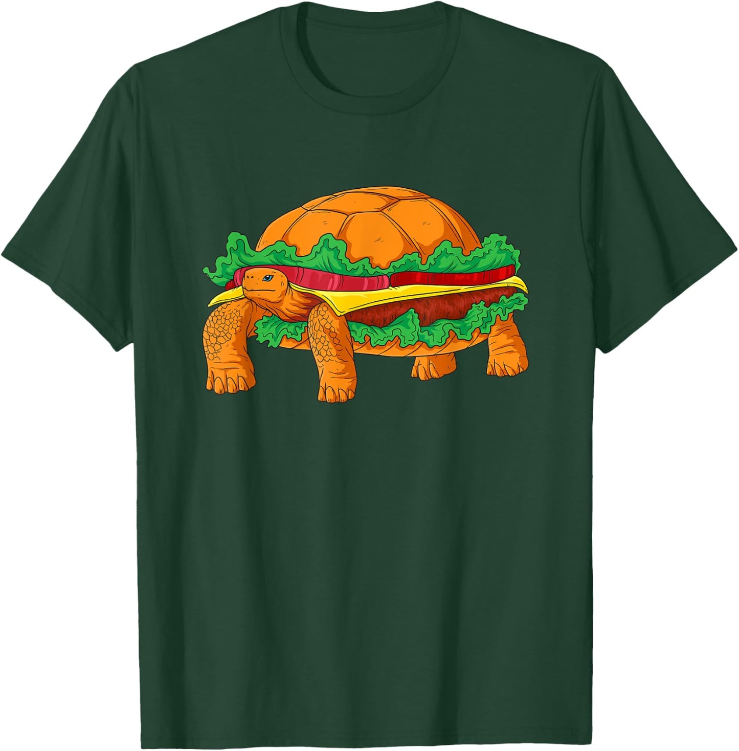 Funny Hamburger Turtle Fast Food Animal T-Shirt - T-Shirt | Forest