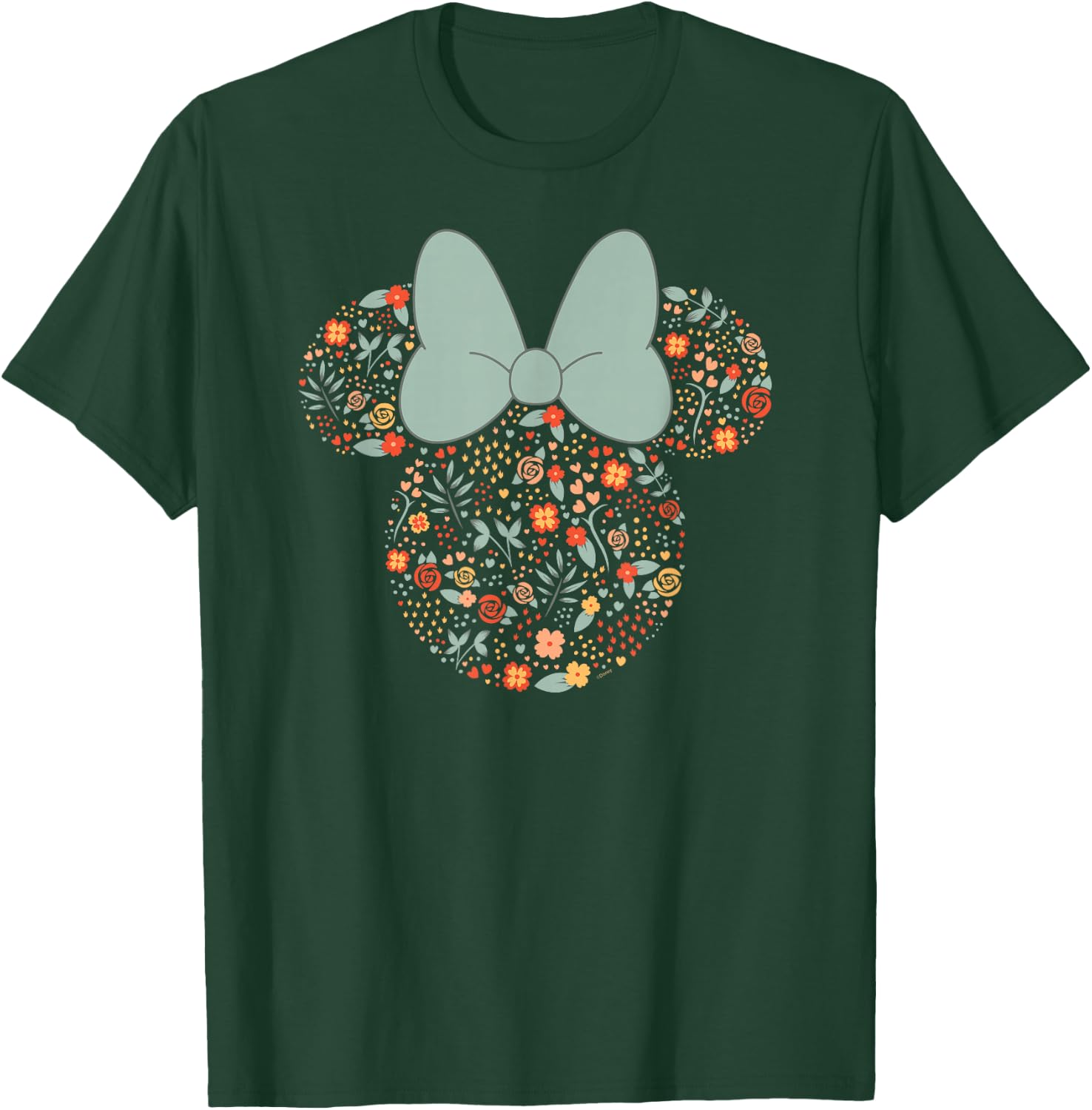 Disney Minnie Mouse Spring Head Icon with Bow Springtime T-Shirt - T-Shirt | Forest