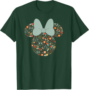 Disney Minnie Mouse Spring Head Icon with Bow Springtime T-Shirt - T-Shirt | Forest