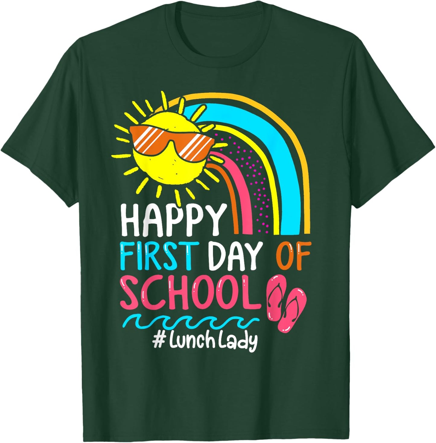 Welcome Back To School Lunch Lady Rainbow Fist day of school T-Shirt - T-Shirt | Forest