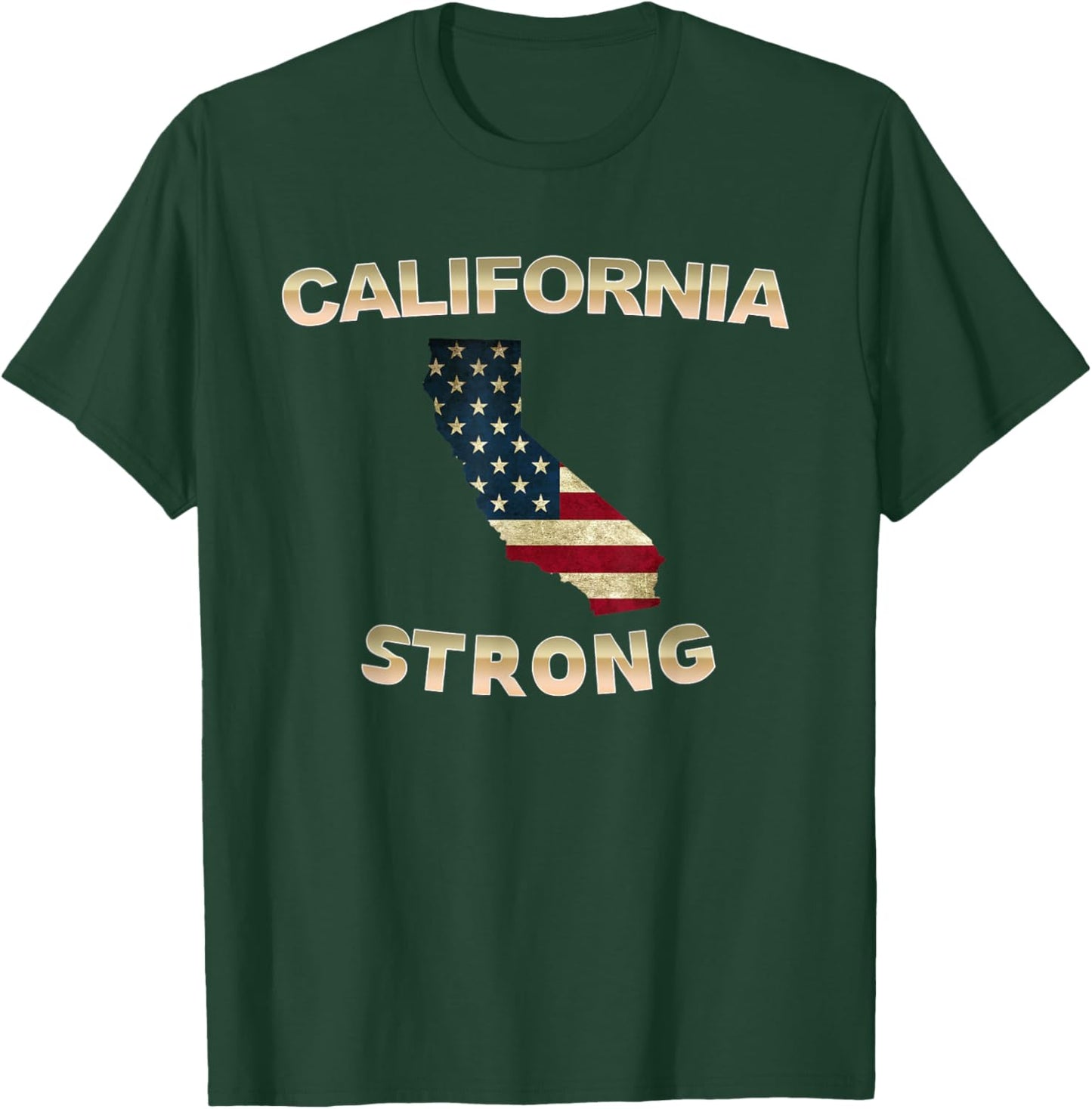 California Strong American Flag Cool CA Map Women T-Shirt - T-Shirt | Forest