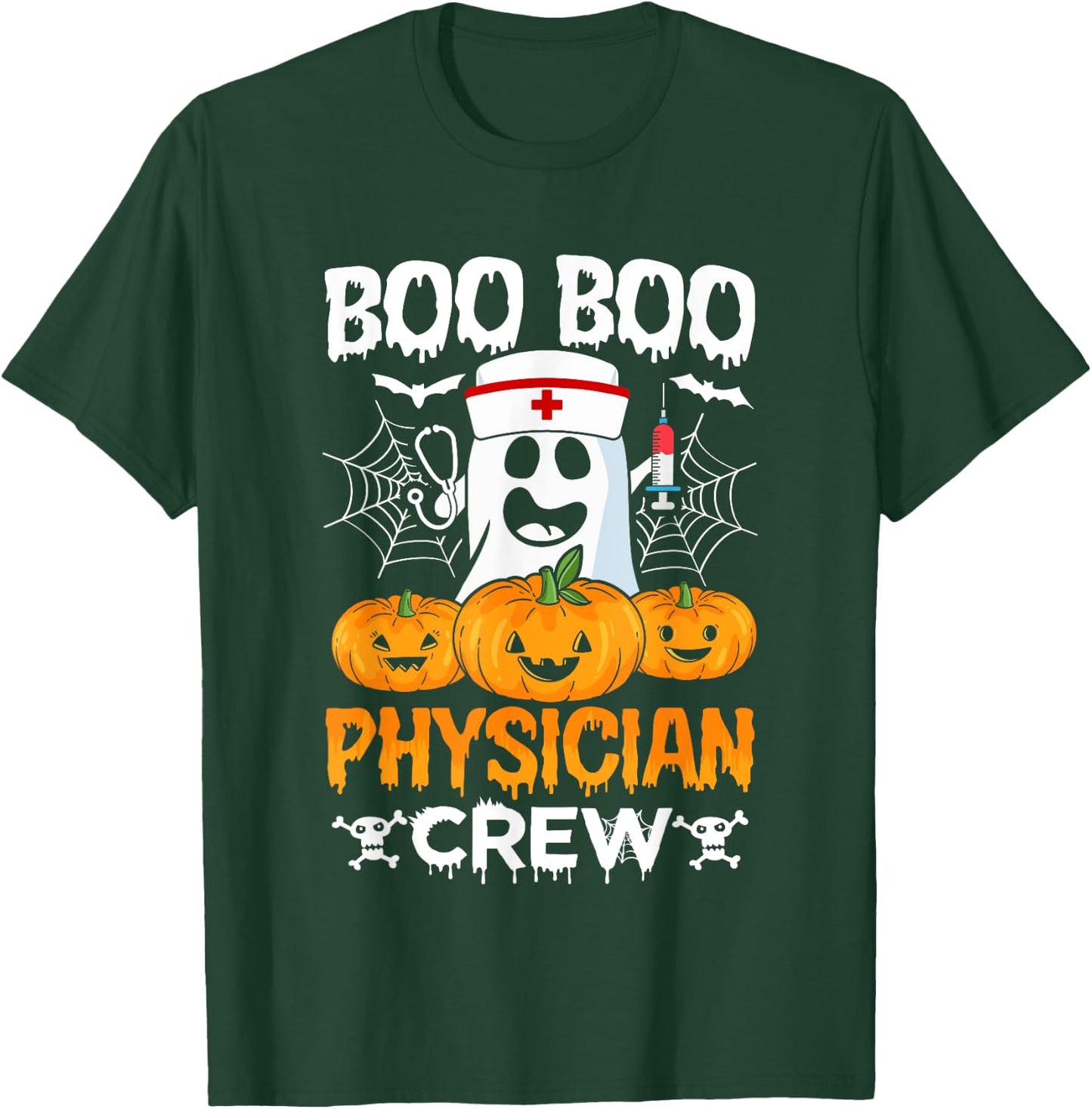 Boo Boo Physician Crew Halloween Doctor Healthcare Medical T-Shirt - T-Shirt | Forest
