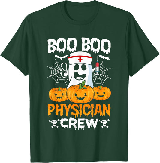 Boo Boo Physician Crew Halloween Doctor Healthcare Medical T-Shirt - T-Shirt | Forest