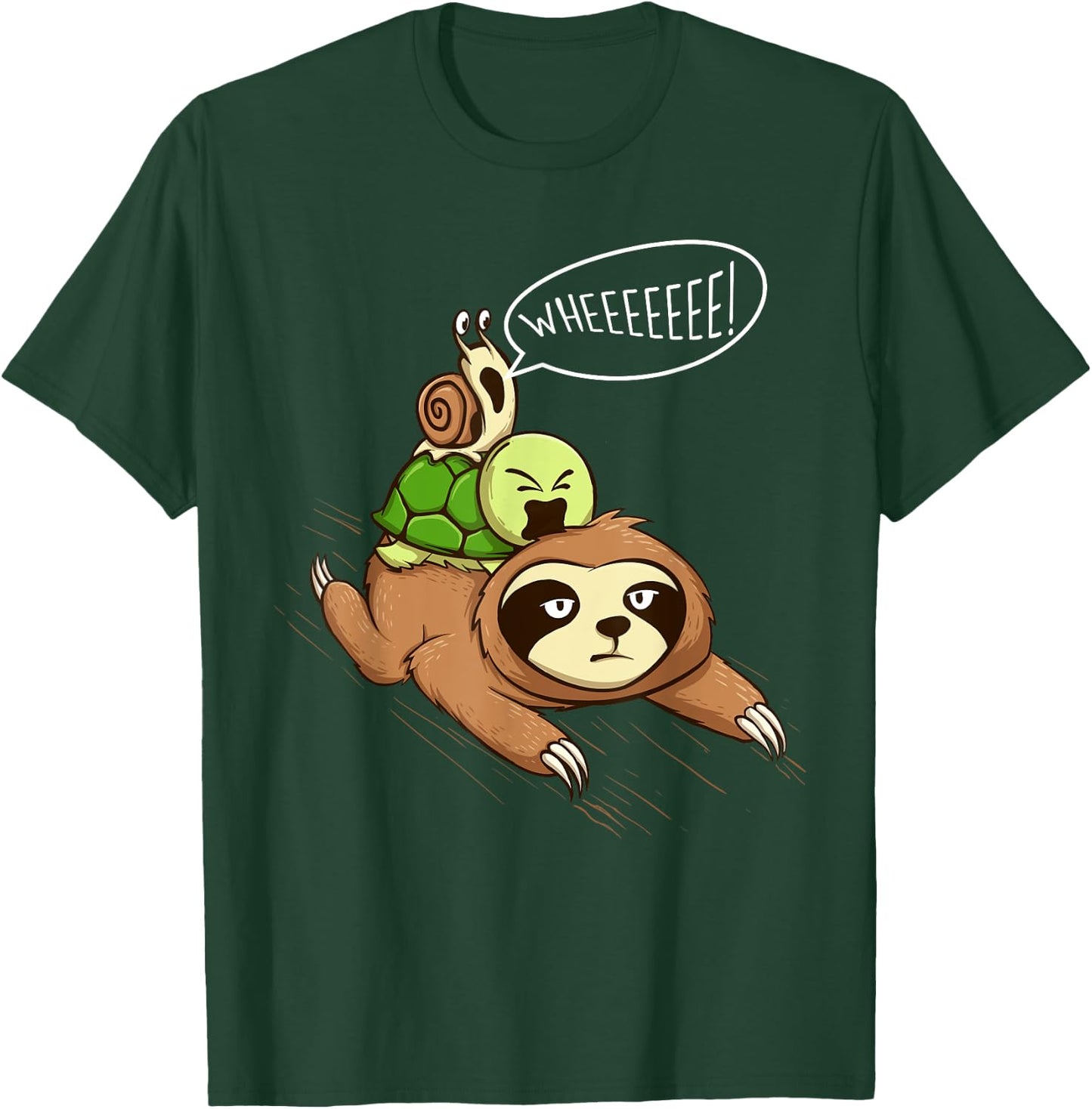 Wheeeeeee - Wildlife Sloth Turtle Snail Animal Pet Lover T-Shirt - T-Shirt | Forest