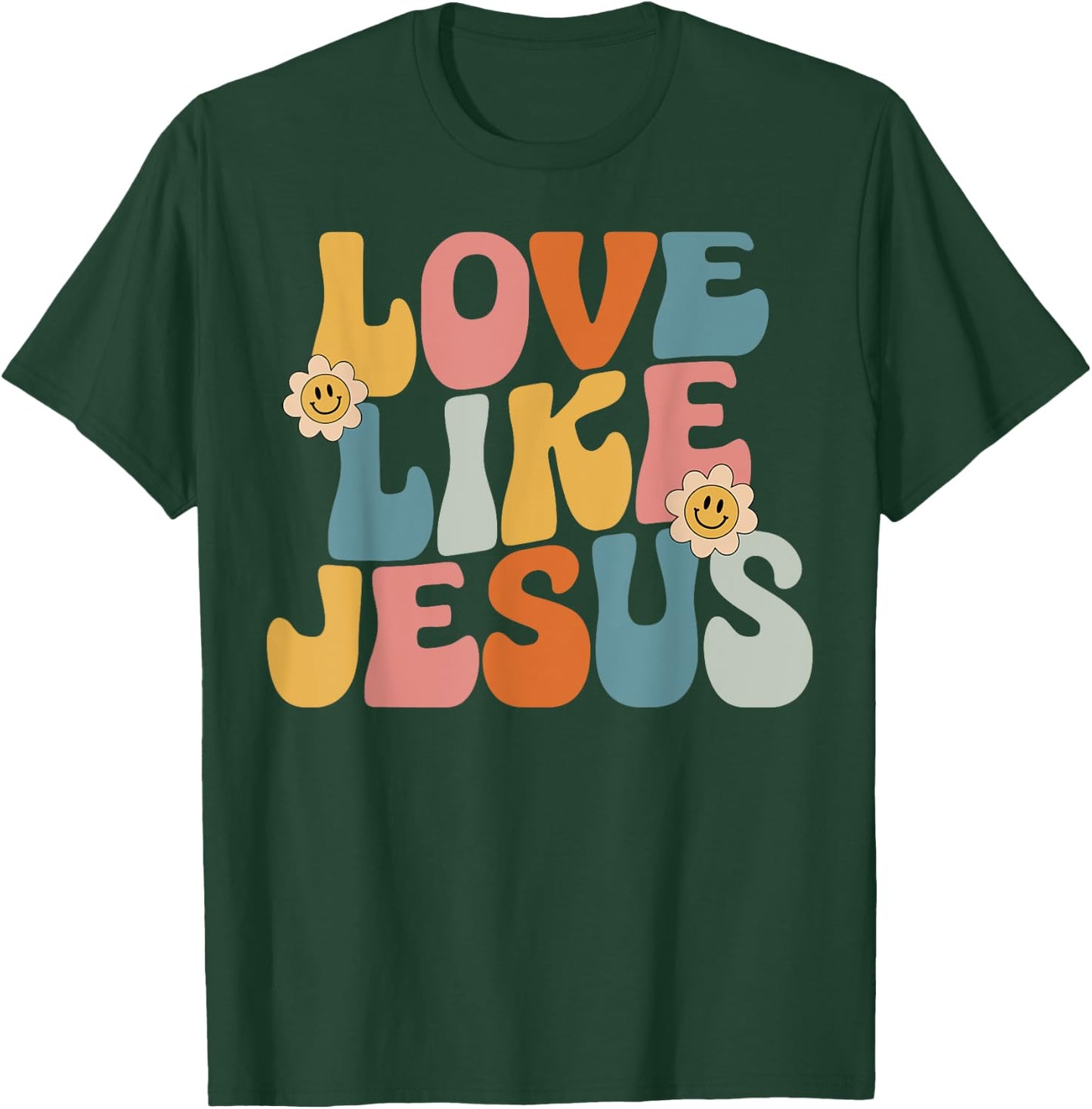 Retro Love Like Jesus T-Shirt - T-Shirt | Forest