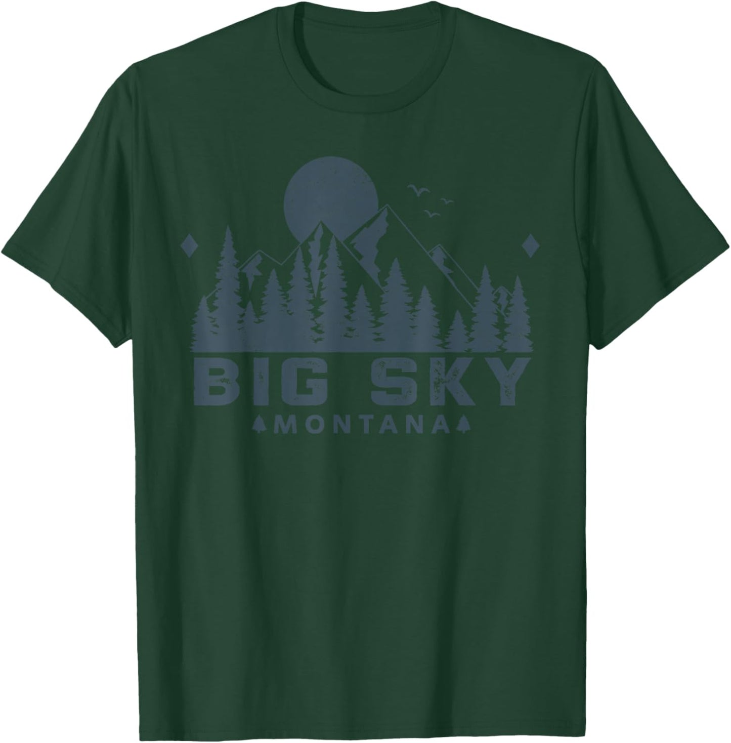 Vintage Big Sky Montana MT Ski Mountain Outdoor Vacation T-Shirt - T-Shirt | Forest