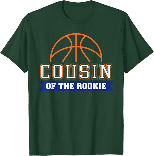 Cousin of Rookie 1st Birthday Basketball Theme Matching T-Shirt - T-Shirt | Forest