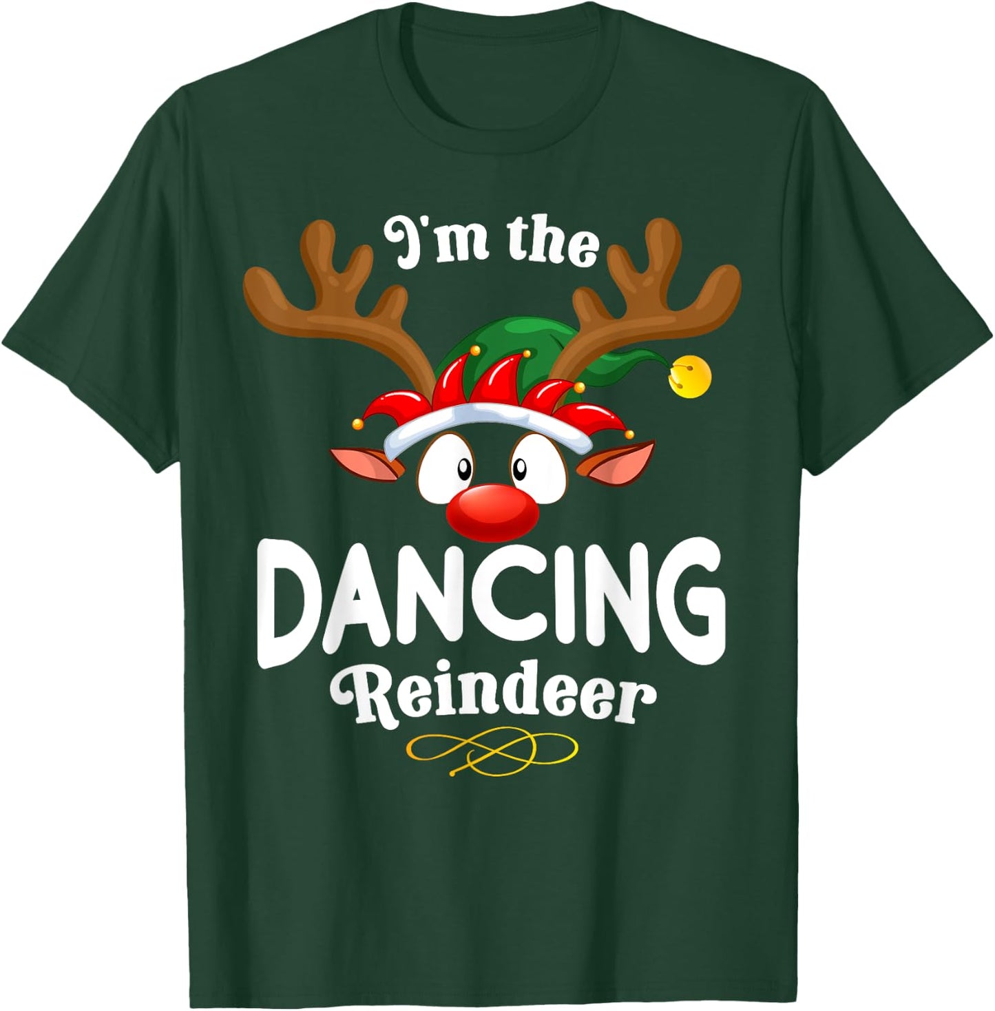 Christmas PJS Dancing XMas Reindeer Matching T-Shirt - T-Shirt | Forest