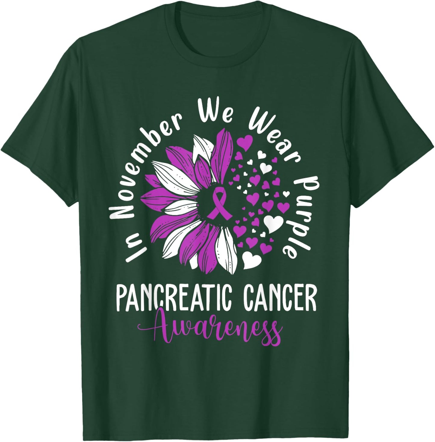In November We Wear Purple Pancreatic Cancer Awareness T-Shirt - T-Shirt | Forest