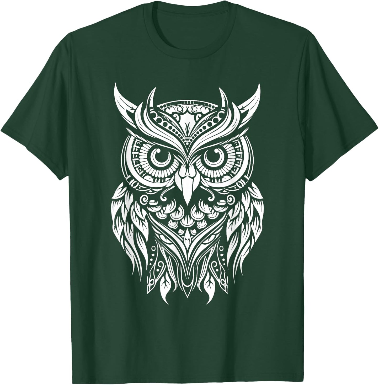 Owl Mandala Graphic Women Men Girls Boys T-Shirt - T-Shirt | Forest
