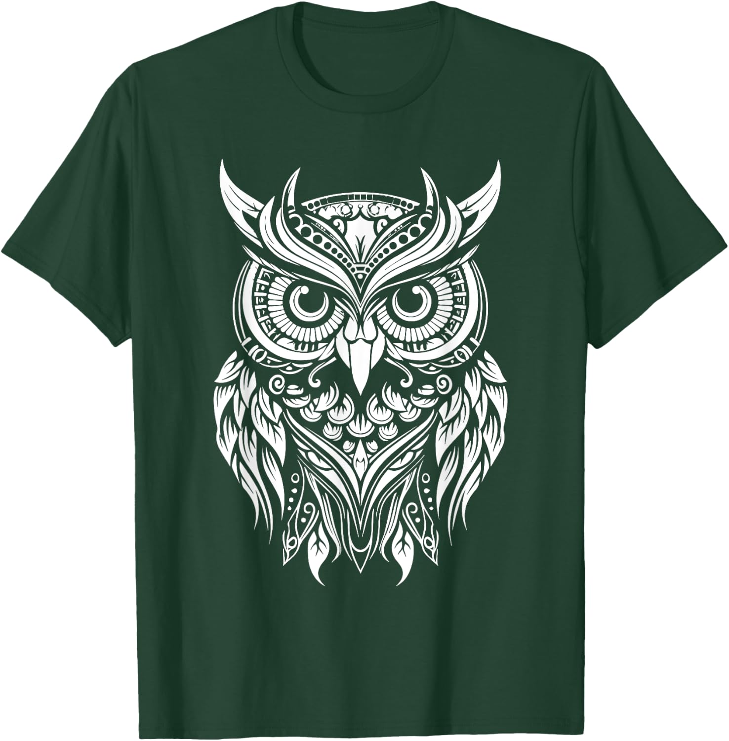 Owl Mandala Graphic Women Men Girls Boys T-Shirt - T-Shirt | Forest