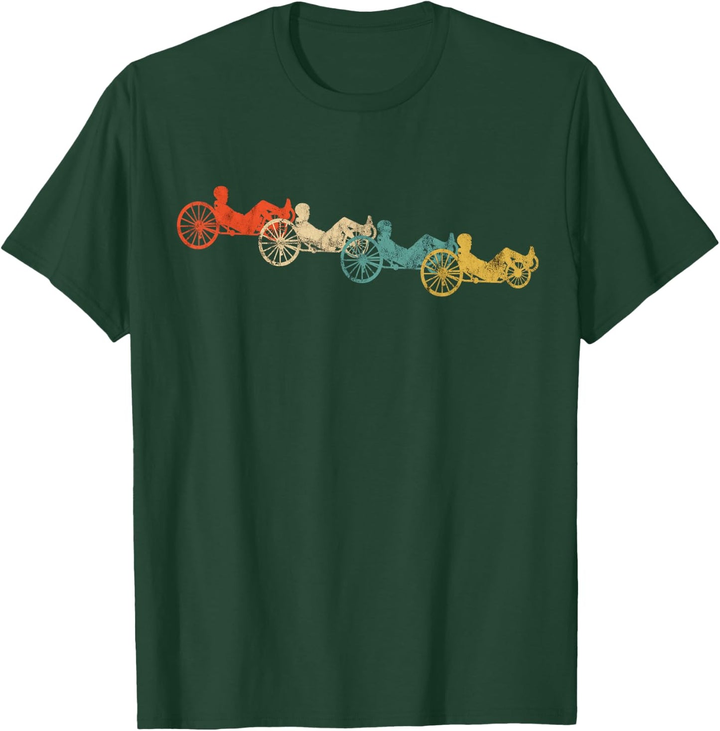 Recumbent Bike Cyclist Vintage Retro Cycling Recumbent Trike T-Shirt - T-Shirt | Forest