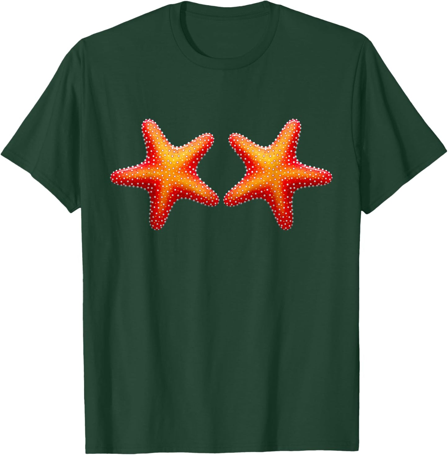 Mermaid Starfish Bikini Fancy Dress Costume Shell Bra T-Shirt - T-Shirt | Forest