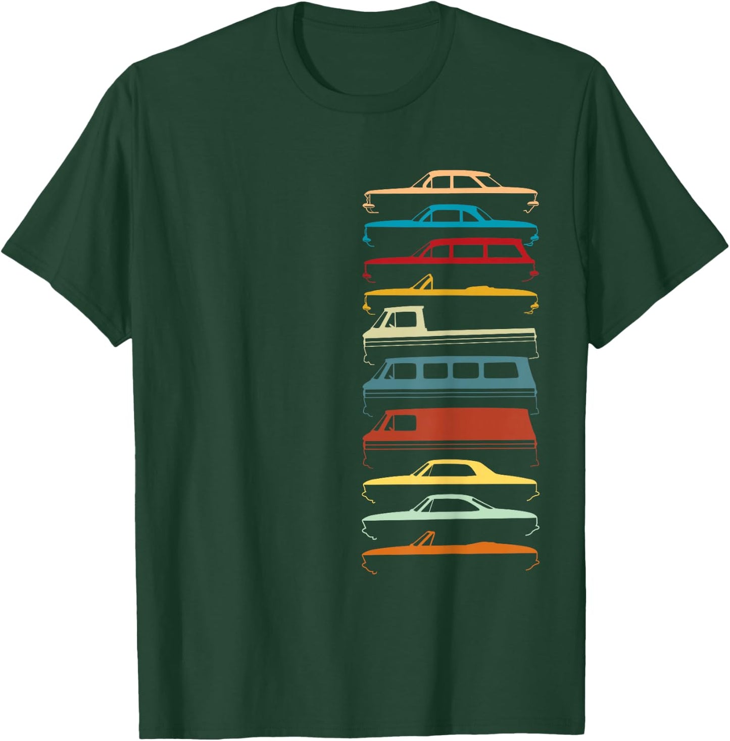 Corvair Silhouettes Illustration All Models T-Shirt - T-Shirt | Forest