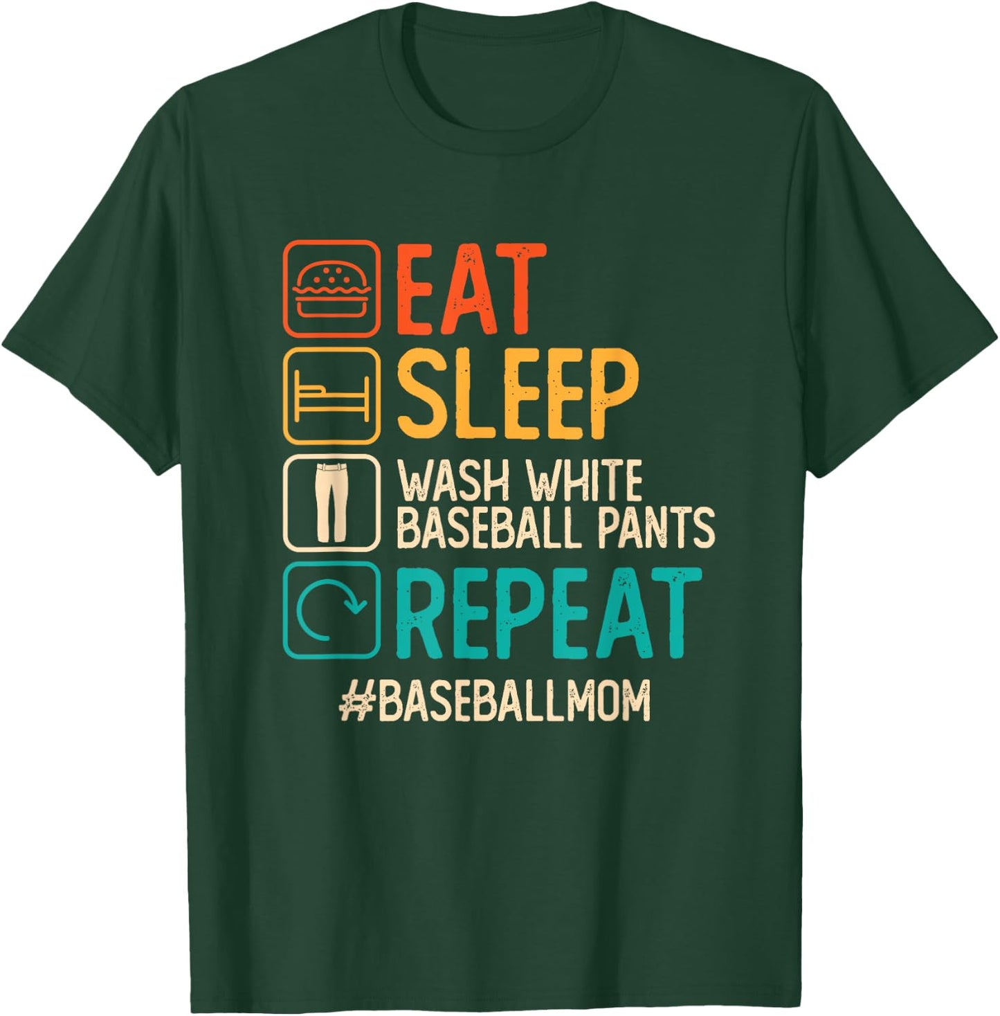 Wash White Baseball Pants Moms Against White Baseball Pants T-Shirt - T-Shirt | Forest