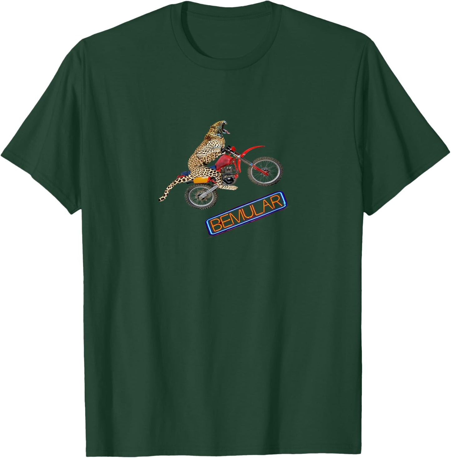 The Jumping Jaguar / Cat on Dirt Bike Women Kids T-Shirt - T-Shirt | Forest