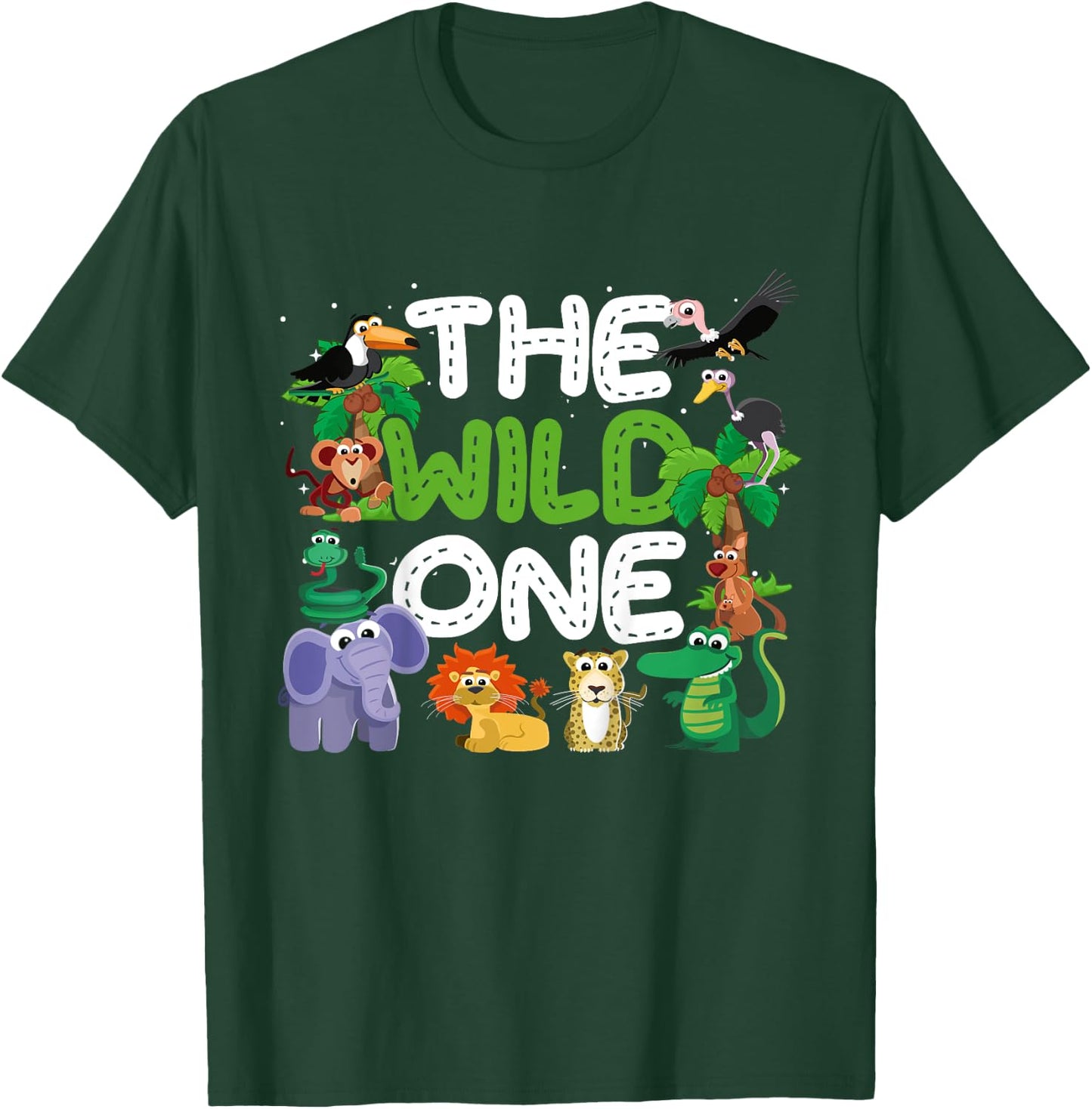Boy Girl The Wild One Zoo Keeper Birthday Jungle Safari T-Shirt - T-Shirt | Forest