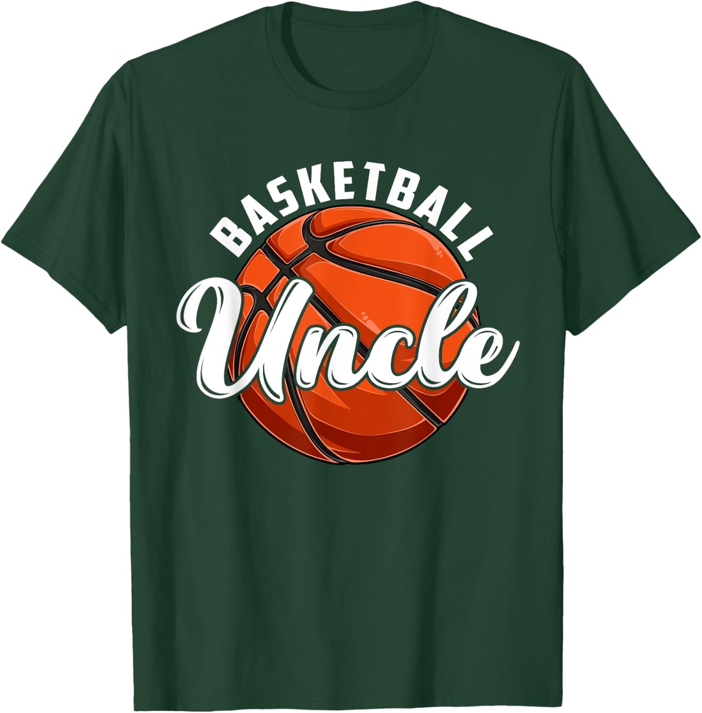 Funny Basketball Uncle Vintage Retro Basketball Fathers Day T-Shirt - T-Shirt | Forest