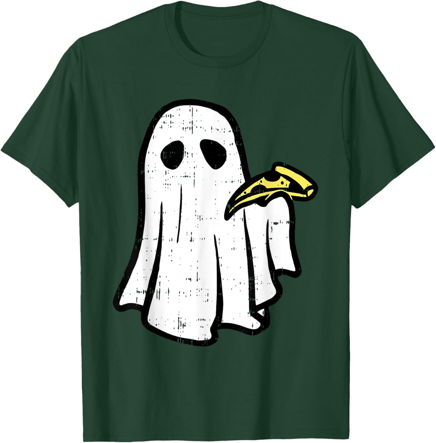 Ghost Eating Pizza Halloween Costume Ghoul Men Women Kids T-Shirt - T-Shirt | Forest