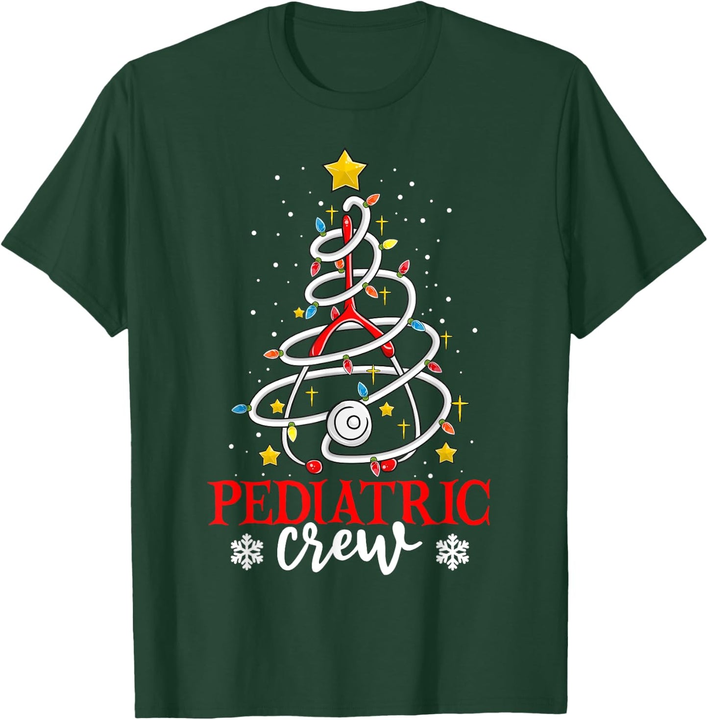 Xmas Nursing Shirt , Christmas Nurse Pediatric Crew T-Shirt - T-Shirt | Forest