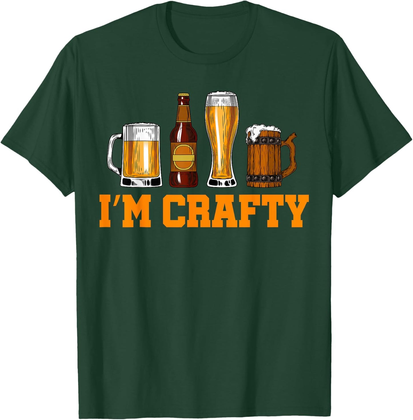 Craft Beer Art I'm Crafty Home Brew Beer Vintage T-Shirt - T-Shirt | Forest