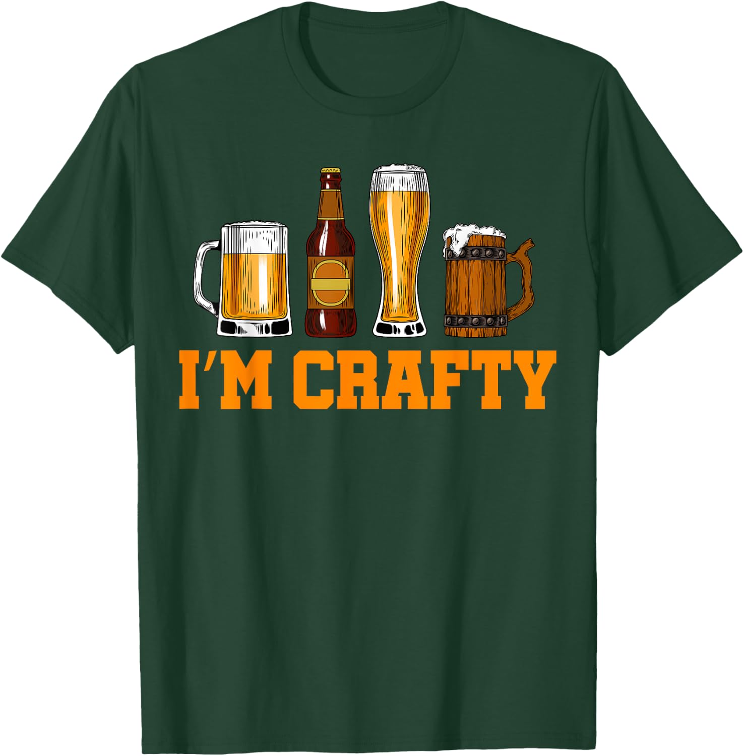 Craft Beer Art I'm Crafty Home Brew Beer Vintage T-Shirt - T-Shirt | Forest