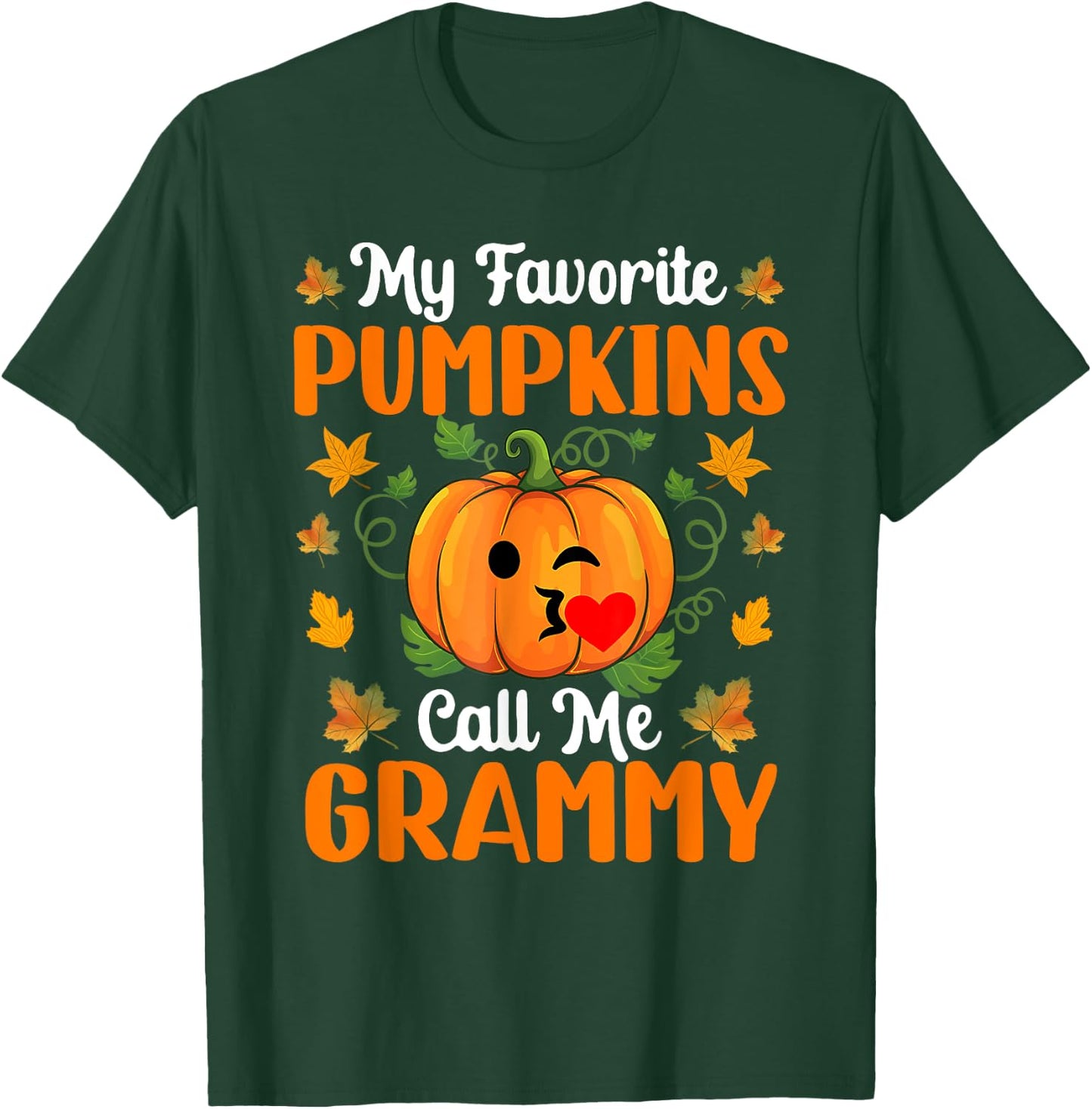 My Favorite Pumpkins Call Me Grammy Shirt Funny Halloween T-Shirt - T-Shirt | Forest