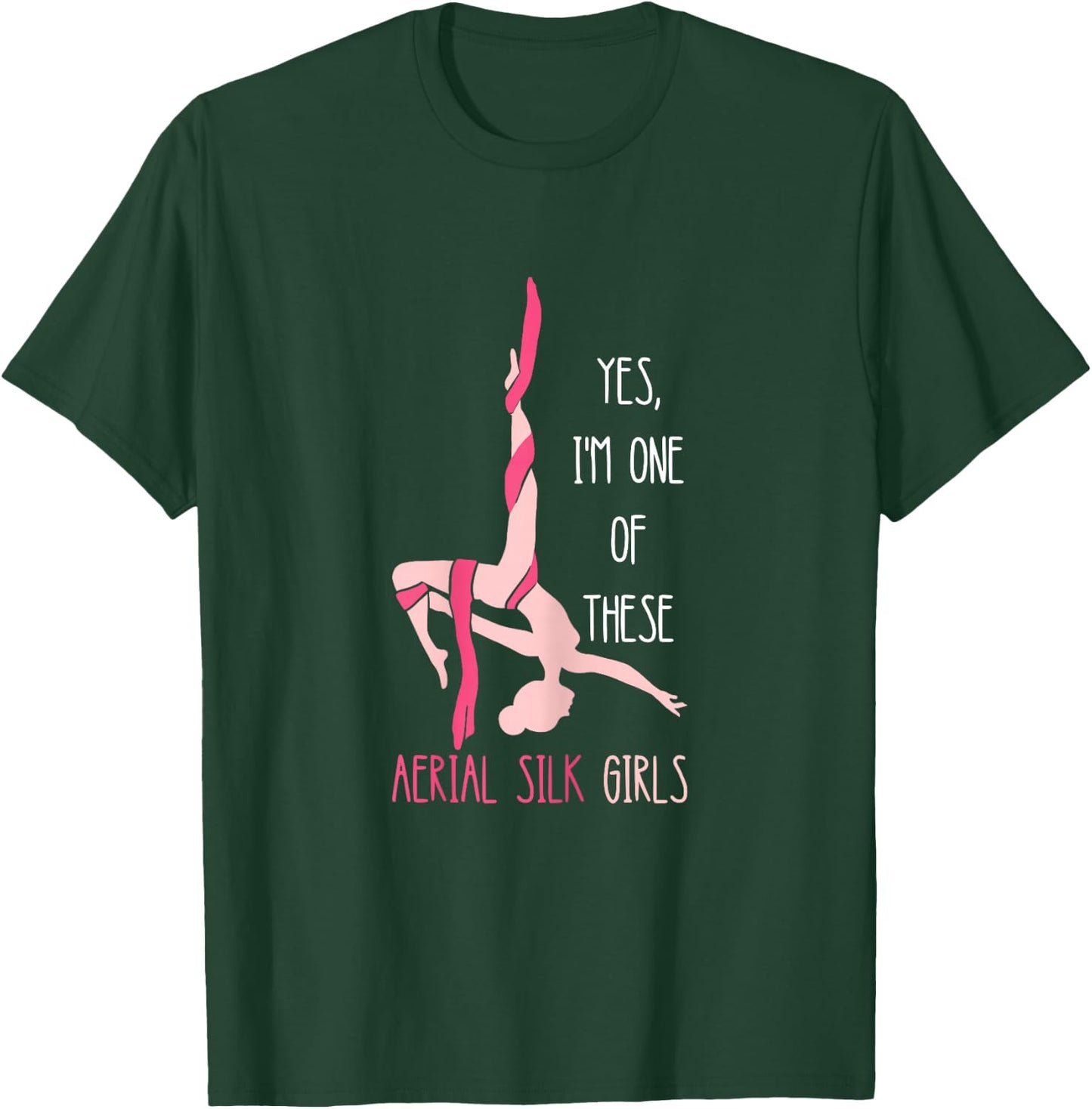 Aerial Silk Girl Hanging Aerialist Air Acrobatic Aerial T-Shirt - T-Shirt | Forest