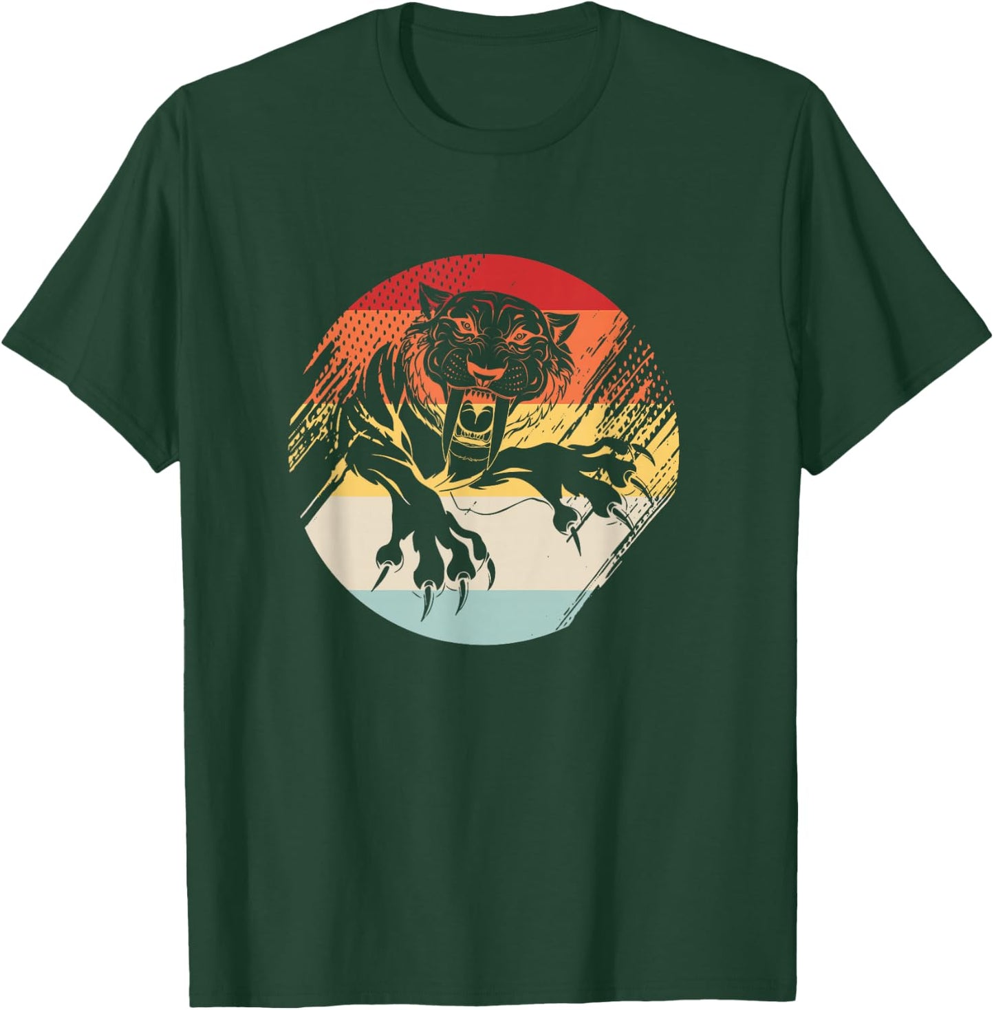 Vintage Sabertooth Tiger T-Shirt - T-Shirt | Forest