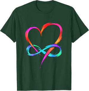 Polyamory - Infinity Heart - Polyamorie Love Heart Artwork T-Shirt - T-Shirt | Forest