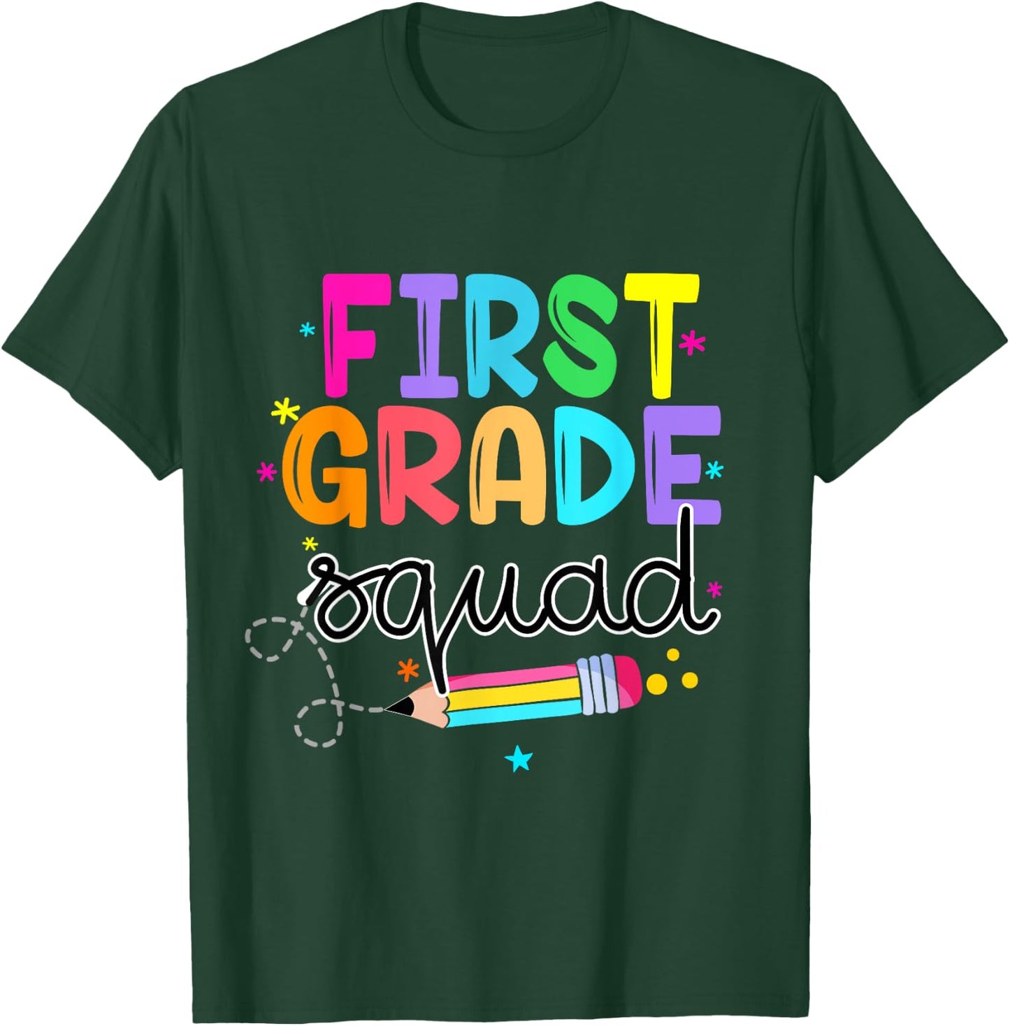1st First Grade Squad Student Teacher Back To School T-Shirt - T-Shirt | Forest