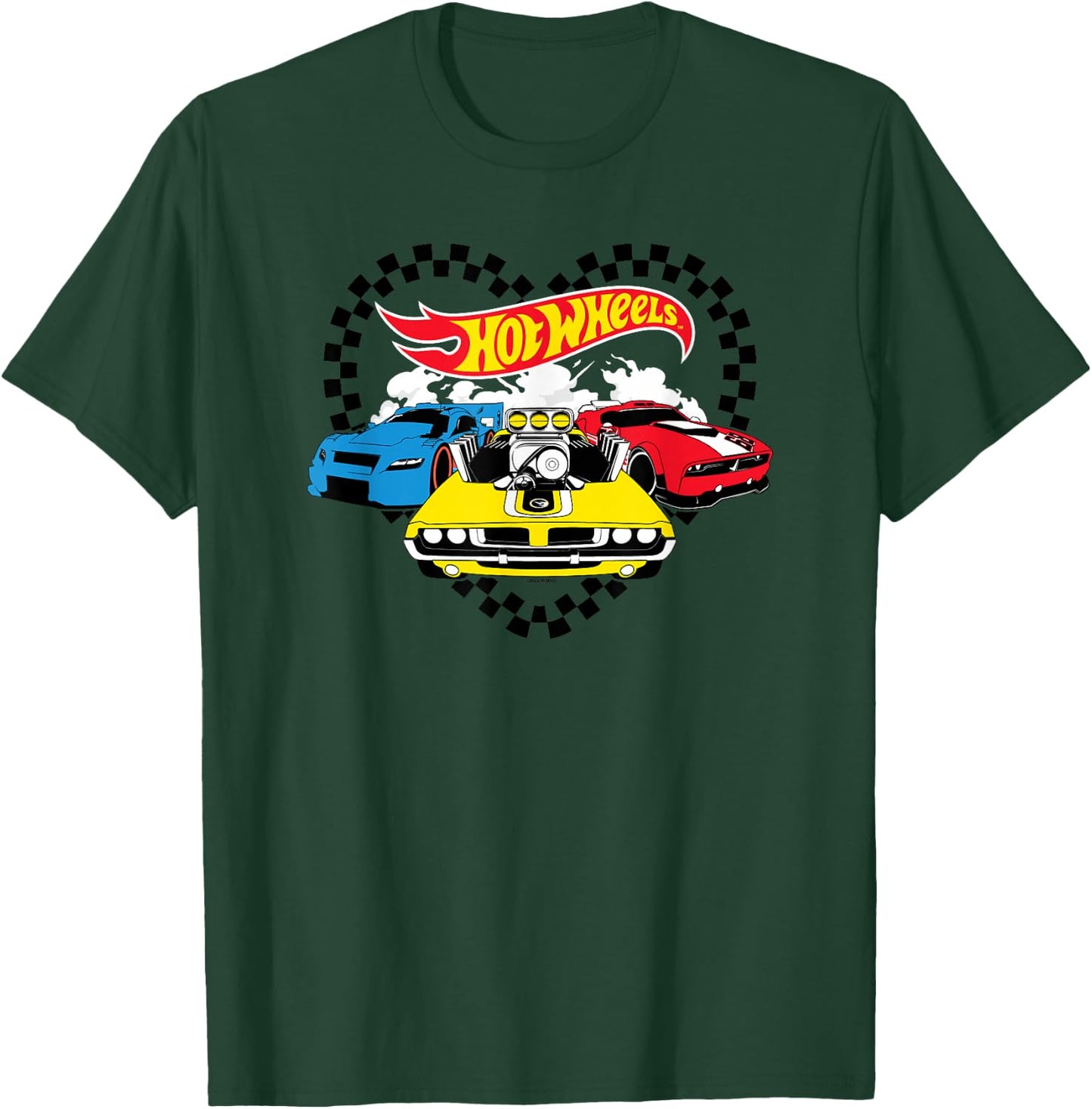 Hot Wheels - Race Flag Heart T-Shirt - T-Shirt | Forest