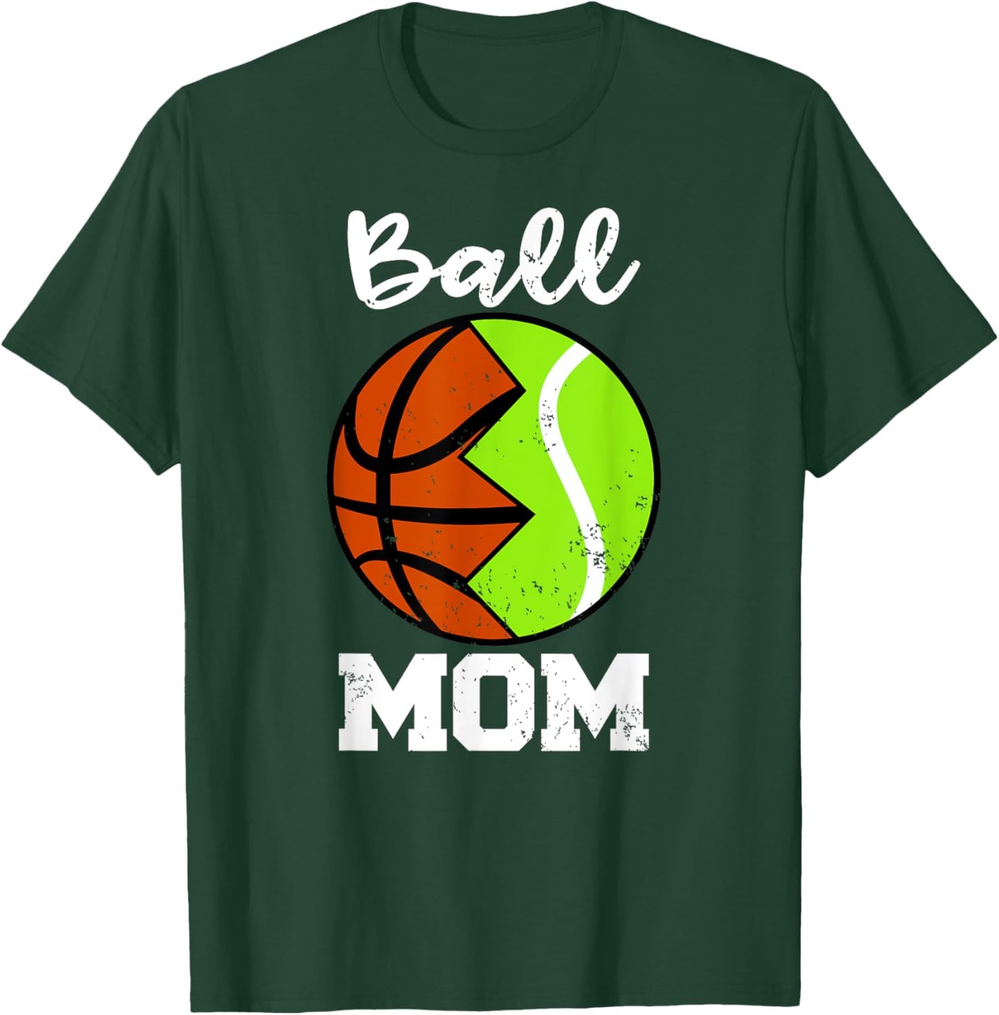 Ball Mom Funny Basketball Tennis Player Mom T-Shirt - T-Shirt | Forest