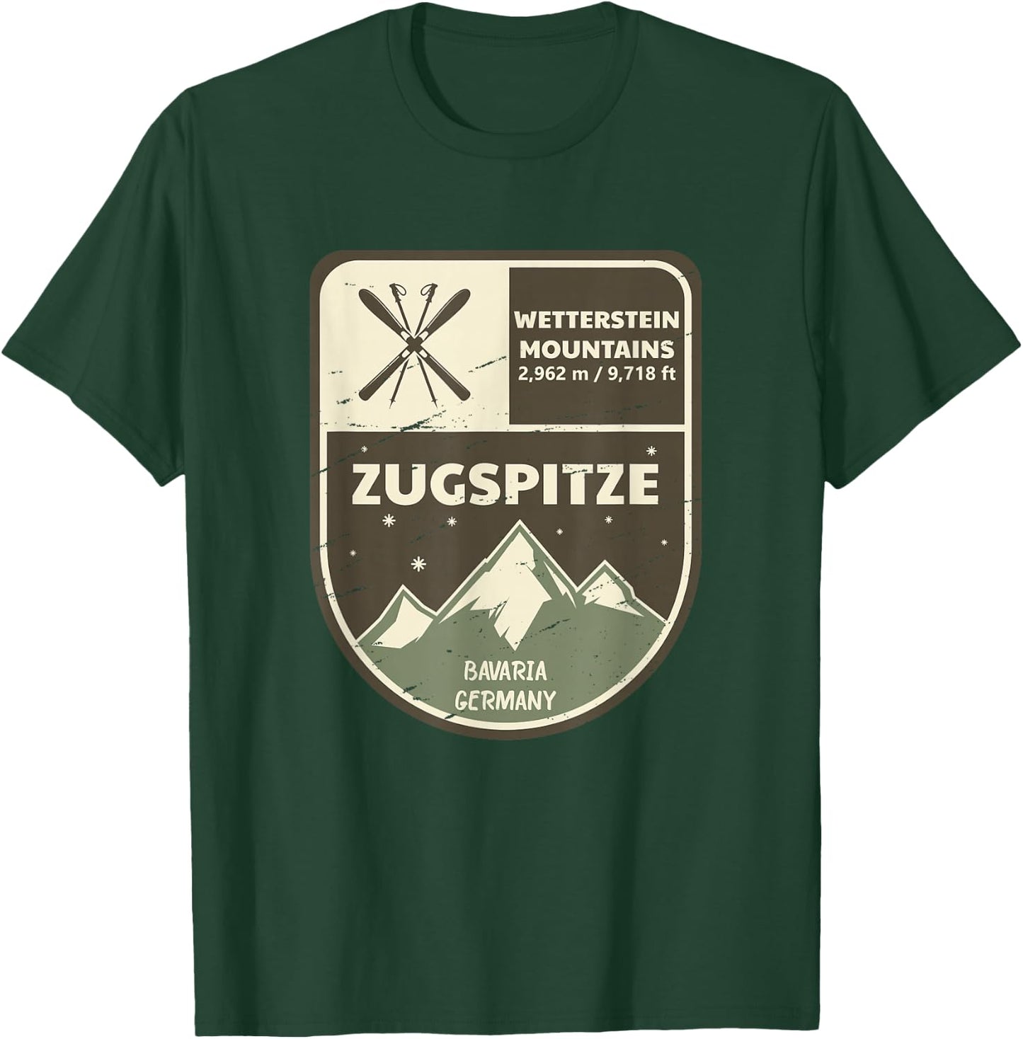 Zugspitze Wetterstein Mountains Bavaria Germany T-Shirt - T-Shirt | Forest