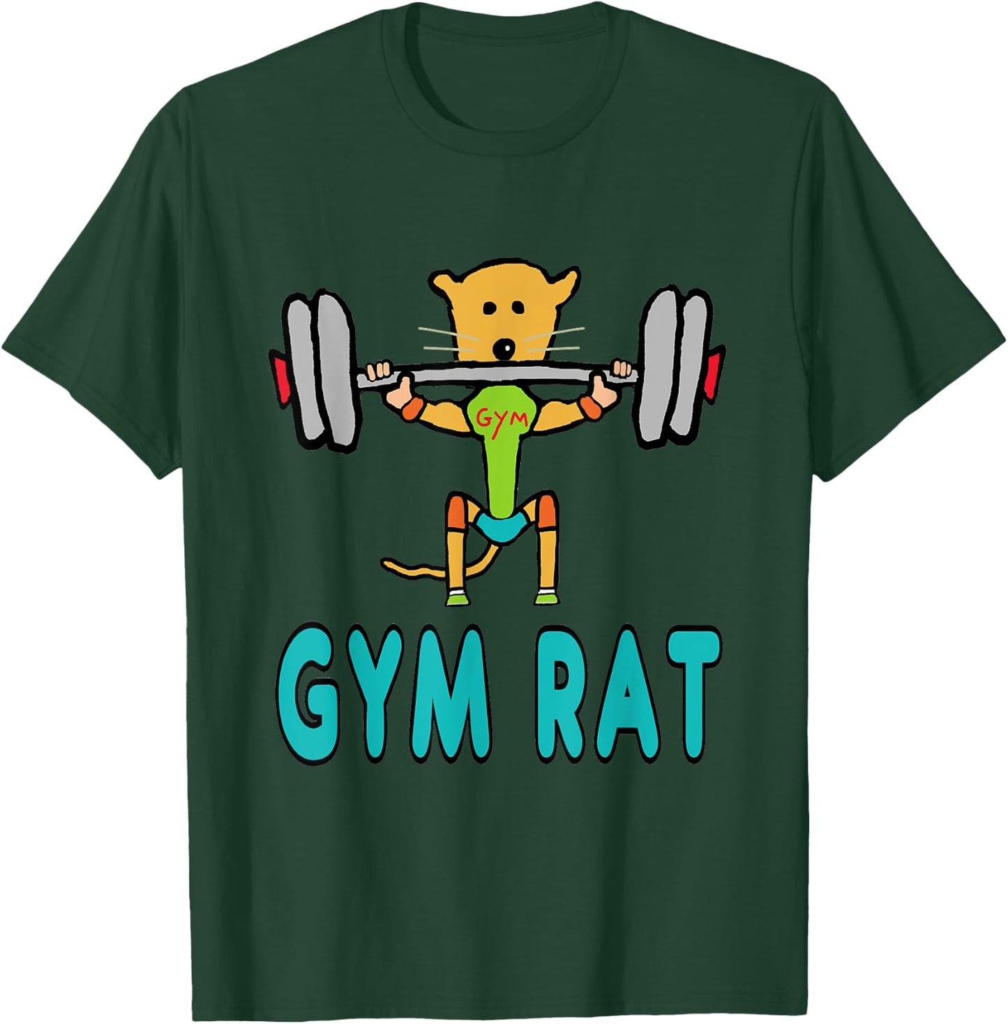 Mark Ewbie Designs Gym Rat - Black, , Short Sleeve, Classic Fit, Cotton Blend, Small T-Shirt - T-Shirt | Forest