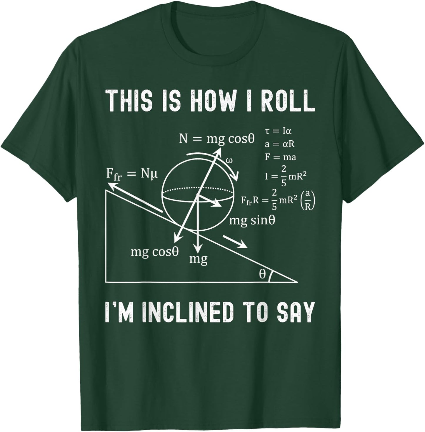 Nerdy This is How I Roll I'm Inclined to Say Physics Teacher T-Shirt - T-Shirt | Forest