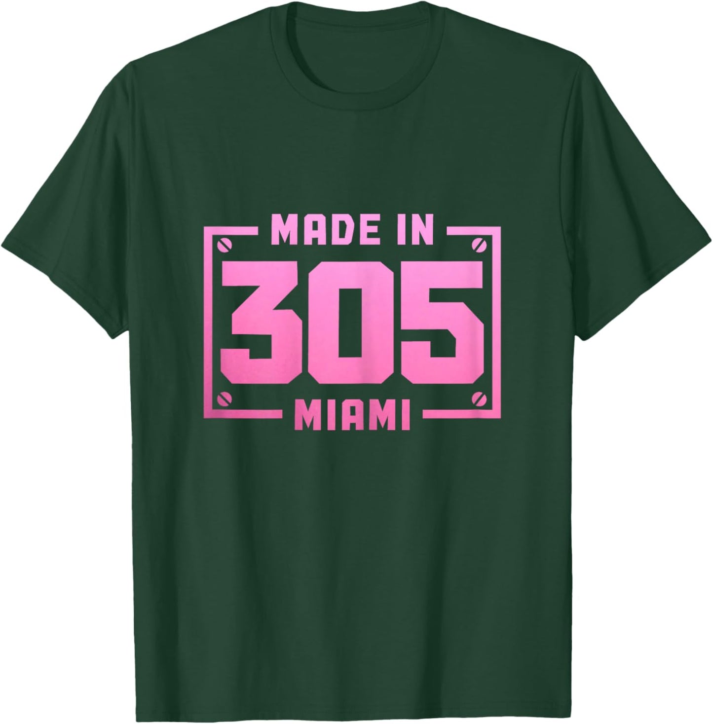 Miami Florida 305 Area Code Vintage FL Pride T-Shirt - T-Shirt | Forest