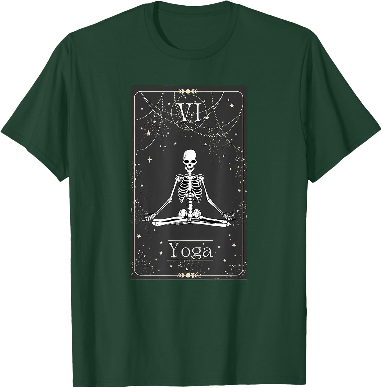 Skeleton Yoga Tarot Card Halloween T-Shirt - T-Shirt | Forest