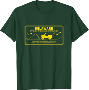 Delaware Surf Fishing Permit Commemorative Design T-Shirt - T-Shirt | Forest
