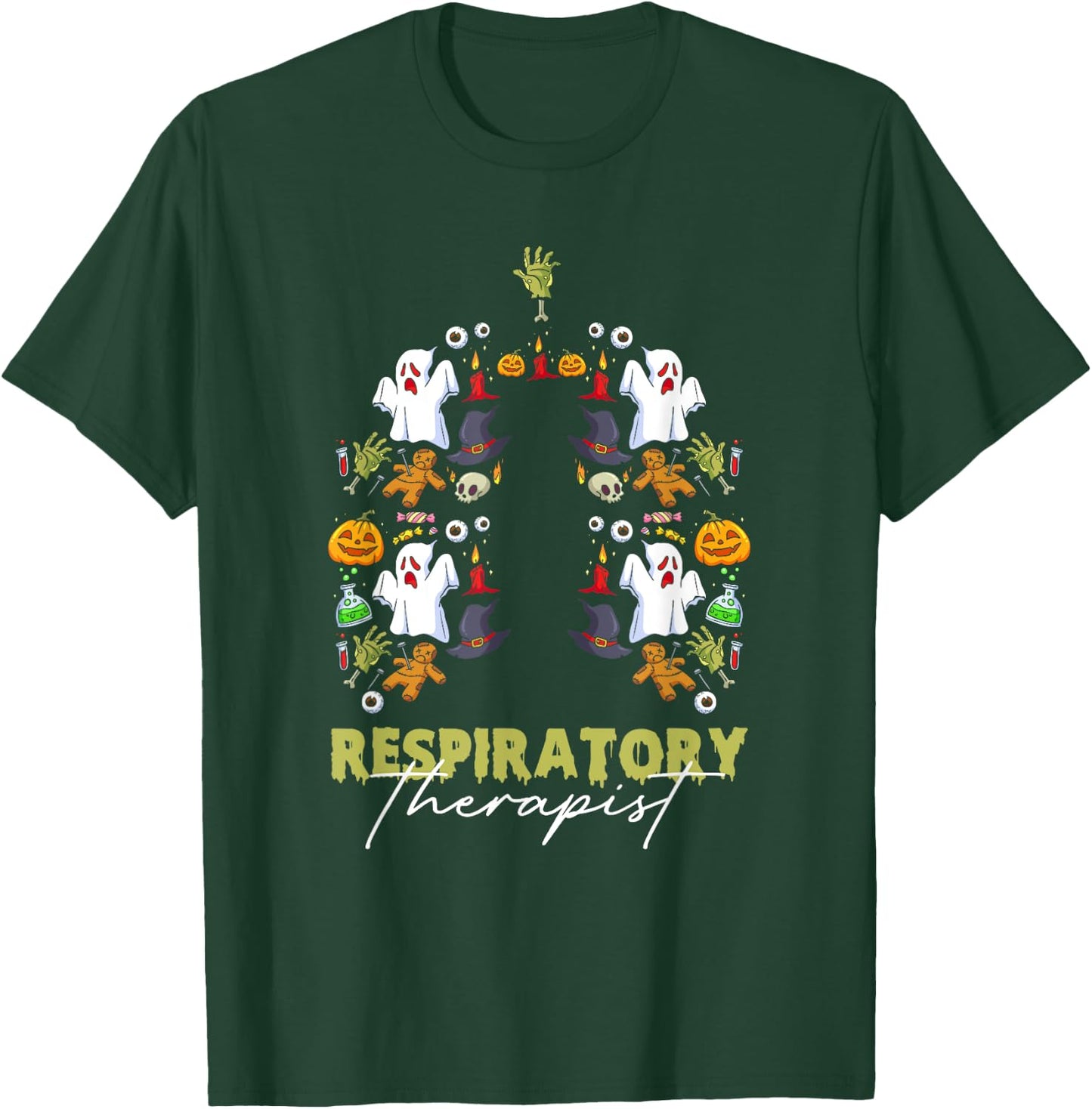 Spooky Respiratory Therapist Halloween Respiratory Therapy T-Shirt - T-Shirt | Forest