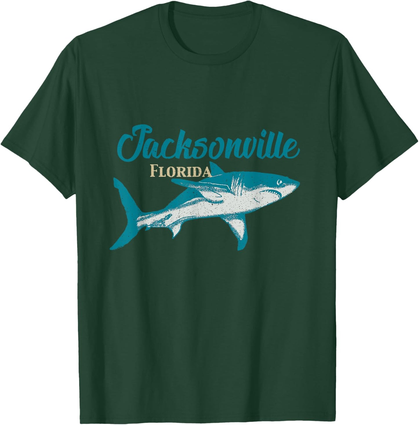 Vintage Distressed Jacksonville Florida Shark FL Souvenir T-Shirt - T-Shirt | Forest