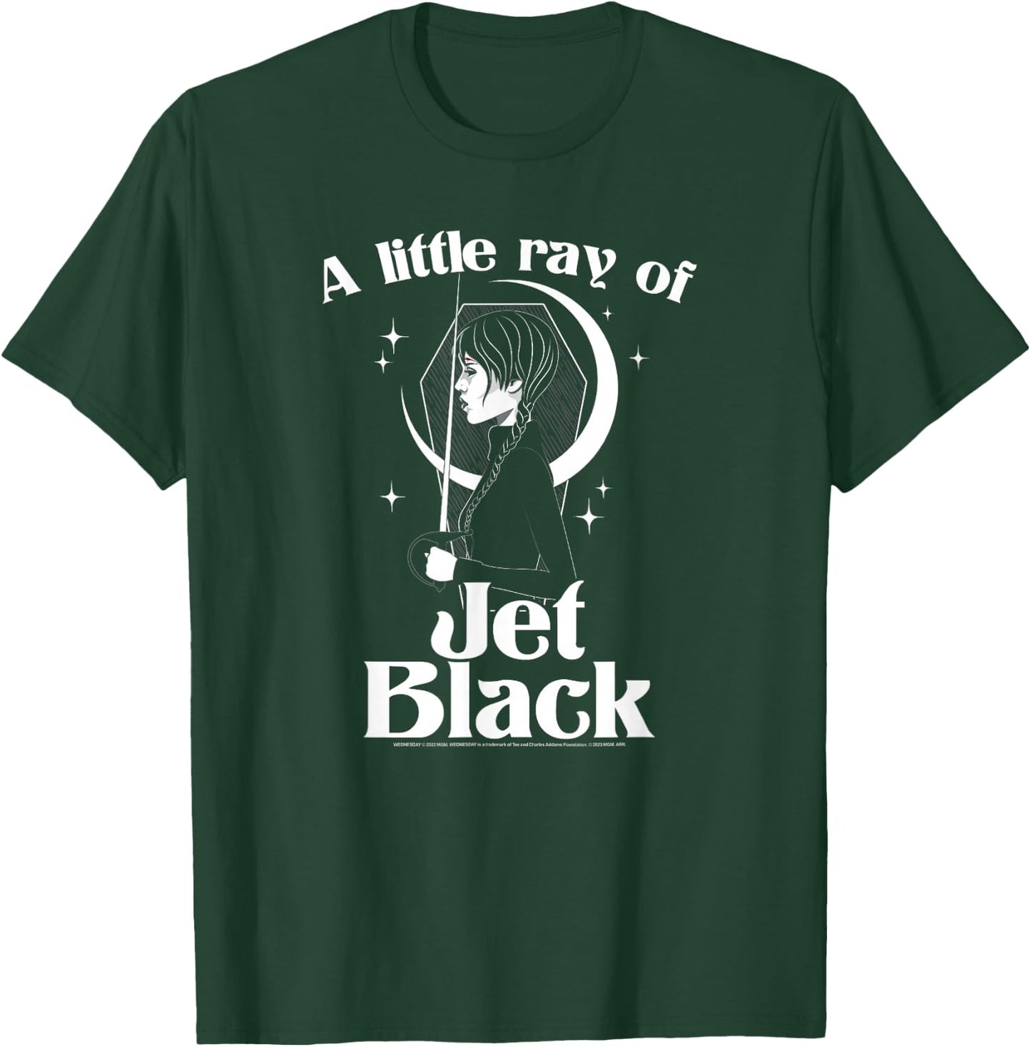 Wednesday A Little Ray Of Jet Black Celestial Silhouette T-Shirt - T-Shirt | Forest